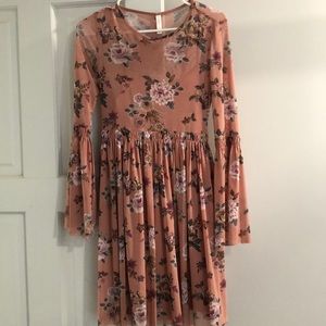Floral print peasant dress